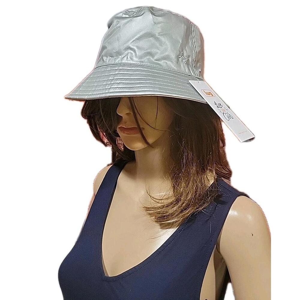 Lug Canopy Bucket Hat Reversible- Metallic Silver/Rose-gold One Size NWT